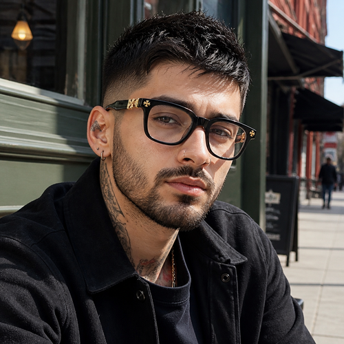 Square Cross-Detail Eyeglass Frames