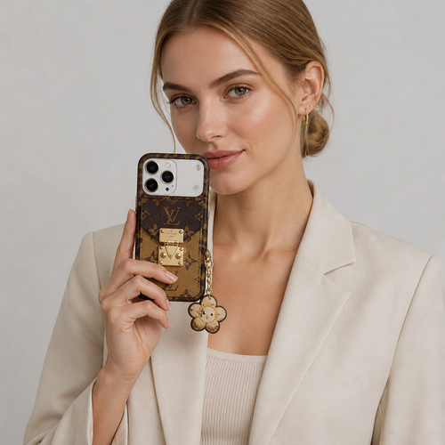 Women's Fashion Lock Card Holder Phone Case for iPhone