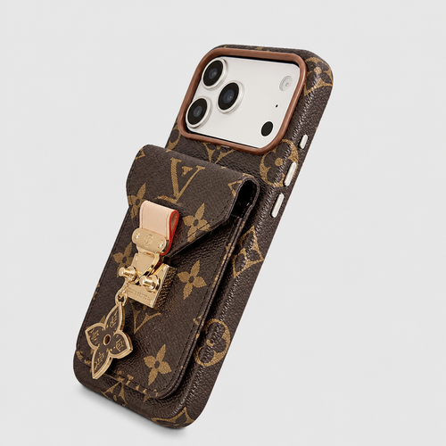 Women's Fashion Lock Card Holder Phone Case for iPhone