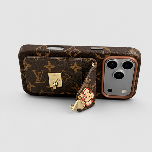Women's Fashion Lock Card Holder Phone Case for iPhone