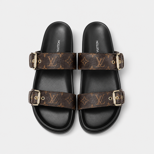 Unisex Metal Buckle Flat Rubber Slippers