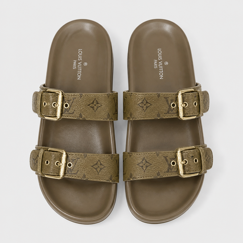 Unisex Metal Buckle Flat Rubber Slippers