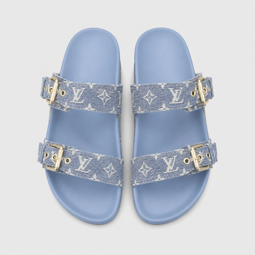 Unisex Metal Buckle Flat Rubber Slippers