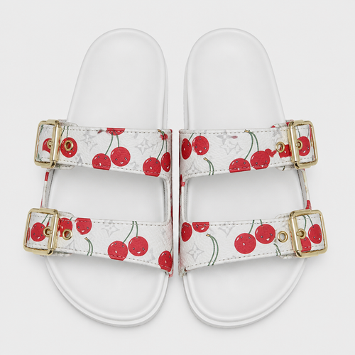 Unisex Metal Buckle Flat Rubber Slippers