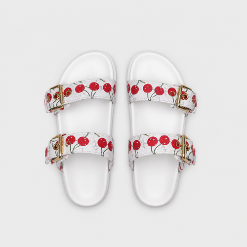 Unisex Metal Buckle Flat Rubber Slippers