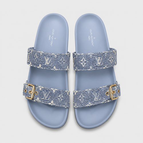 Unisex Metal Buckle Flat Rubber Slippers