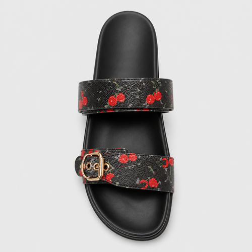 Unisex Metal Buckle Flat Rubber Slippers