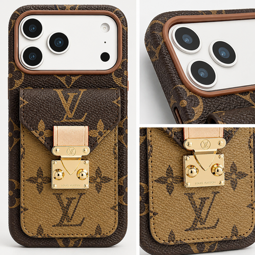 Women's Fashion Lock Card Holder Phone Case for iPhone
