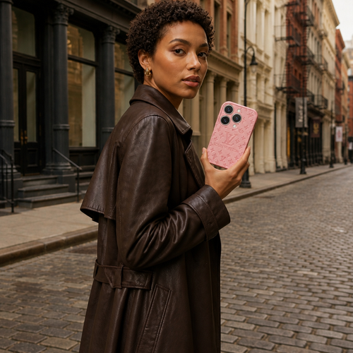 Women's Embossed Lambskin Pattern Phone Case for iPhone