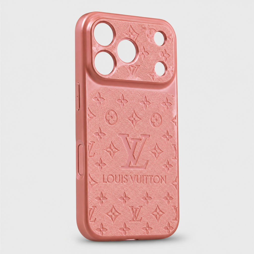 Women's Embossed Lambskin Pattern Phone Case for iPhone — product detail view.