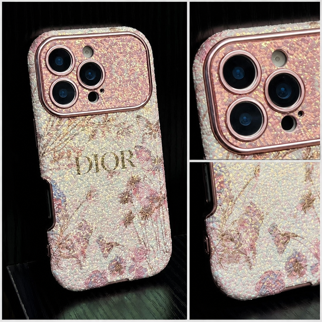 Pink Floral Glitter — close-up details of material, pattern and hardware.