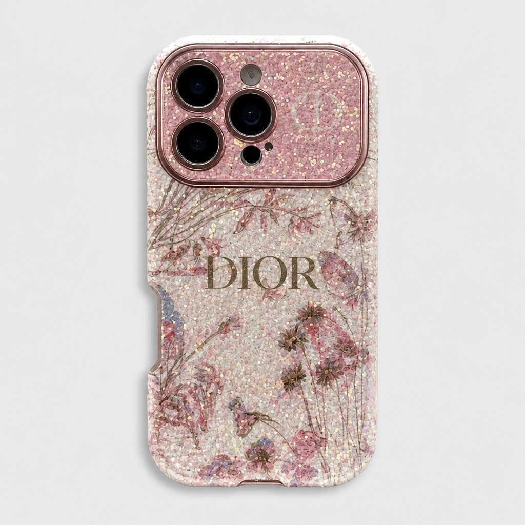 Women's Sparkling Diamond Flower Phone Case for iPhone — product detail view.