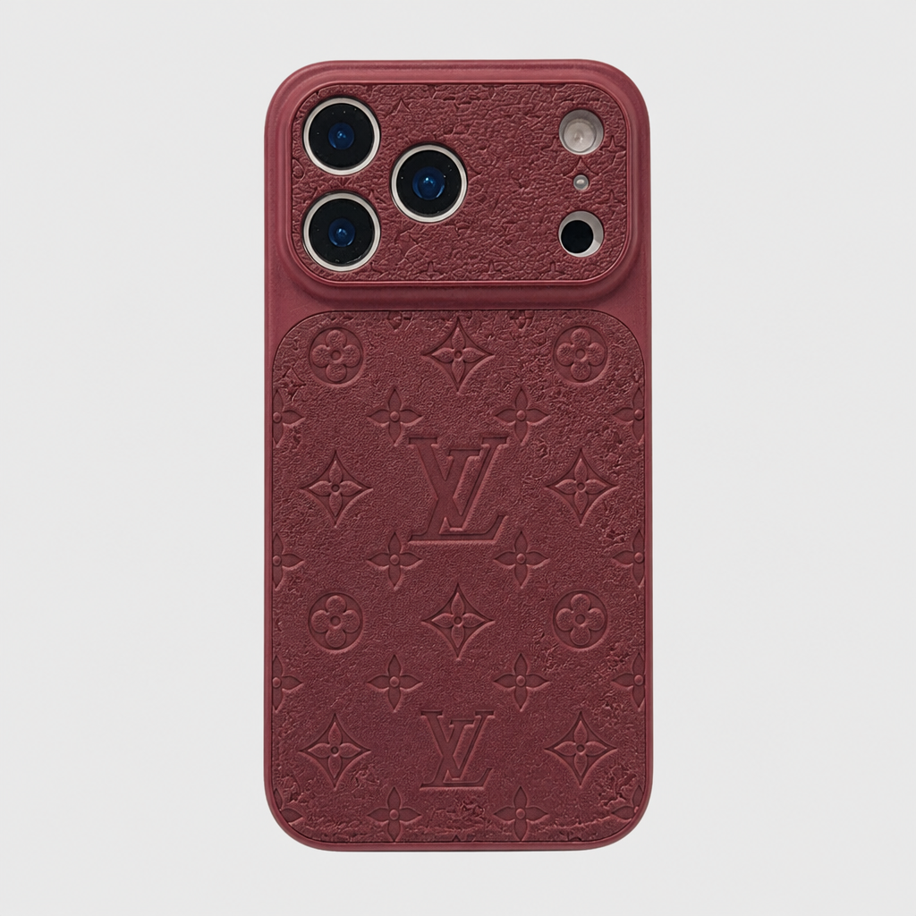 Burgundy – Small Floral Pattern — front view.