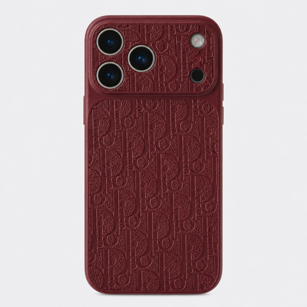 Burgundy – Horizontal D Letter Pattern — front view.