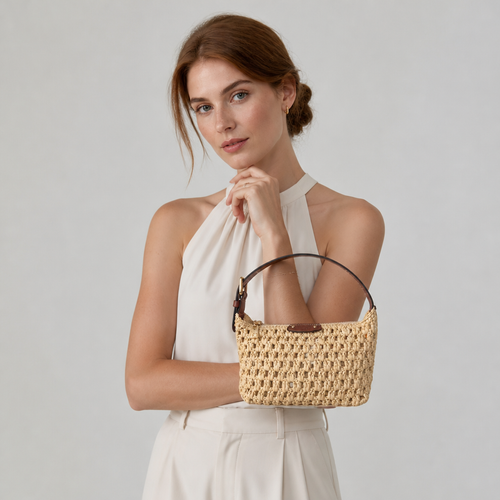 Woven Basket Zip Tote