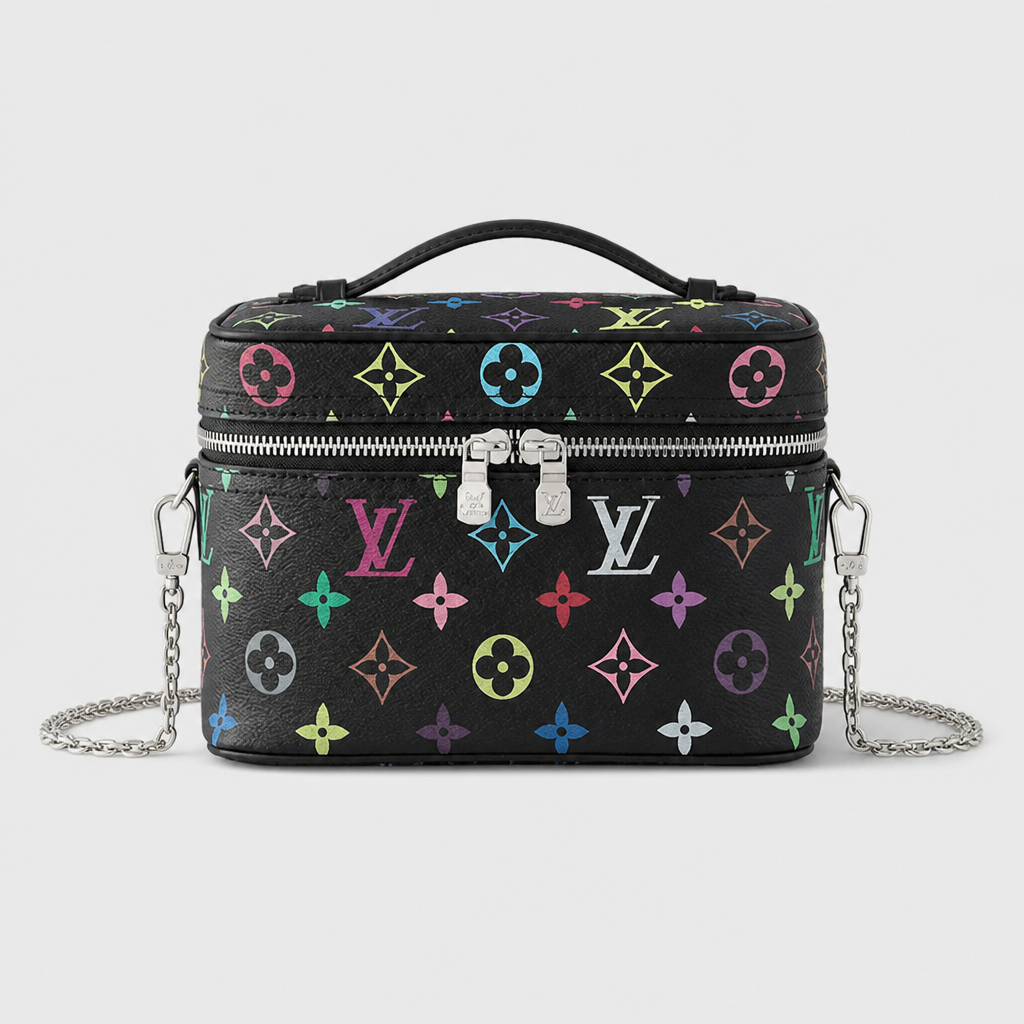 7.9 in Hard — Black Multicolor Monogram — front view.