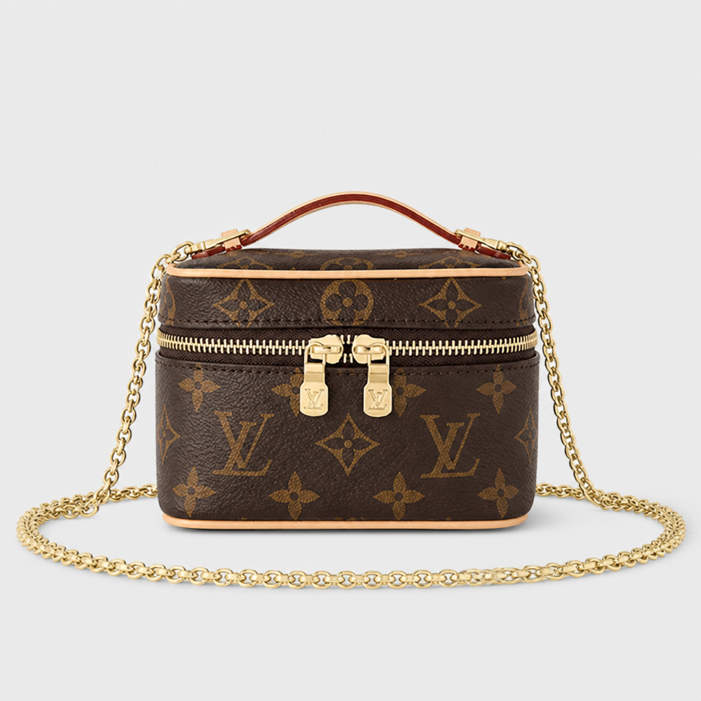 5.5 in Hard — Brown Monogram, Brown Trim — front view.
