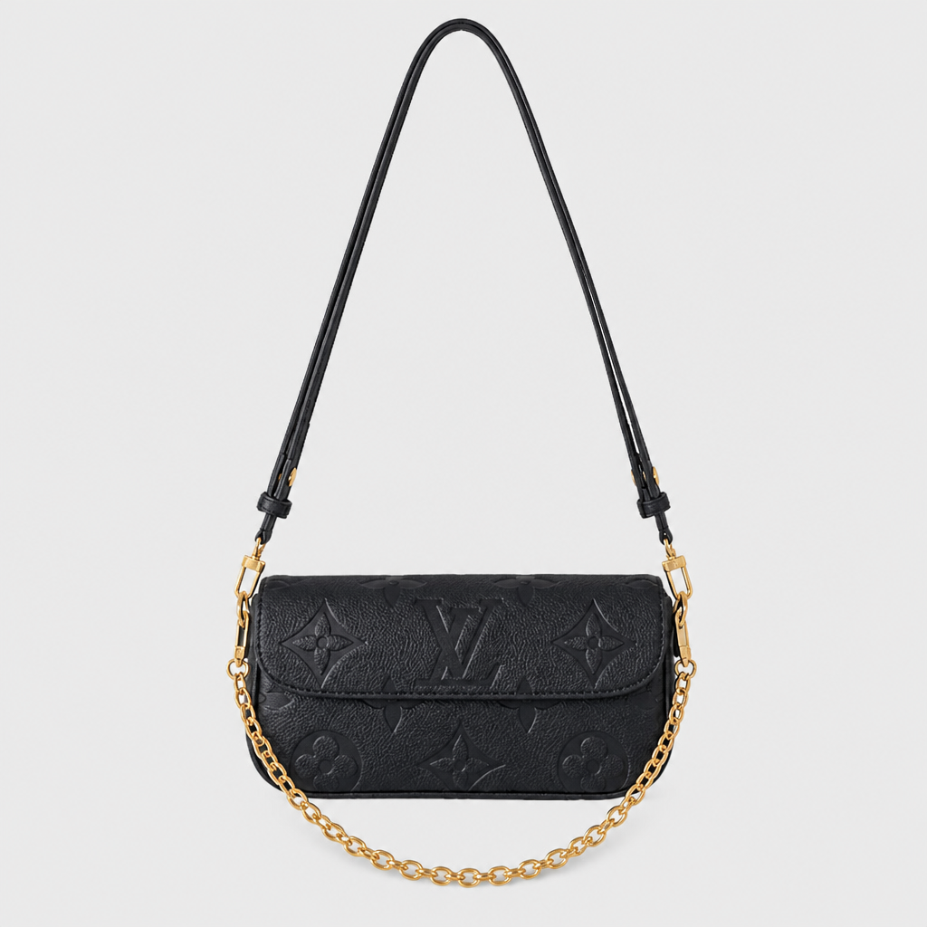 Curved Saddle Flap Bag with Chain — view 9