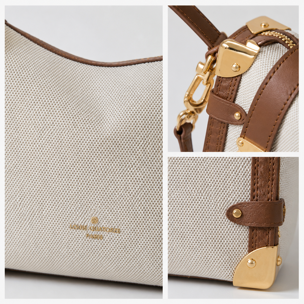 Small Crescent Hobo with Brown Trim — view 3