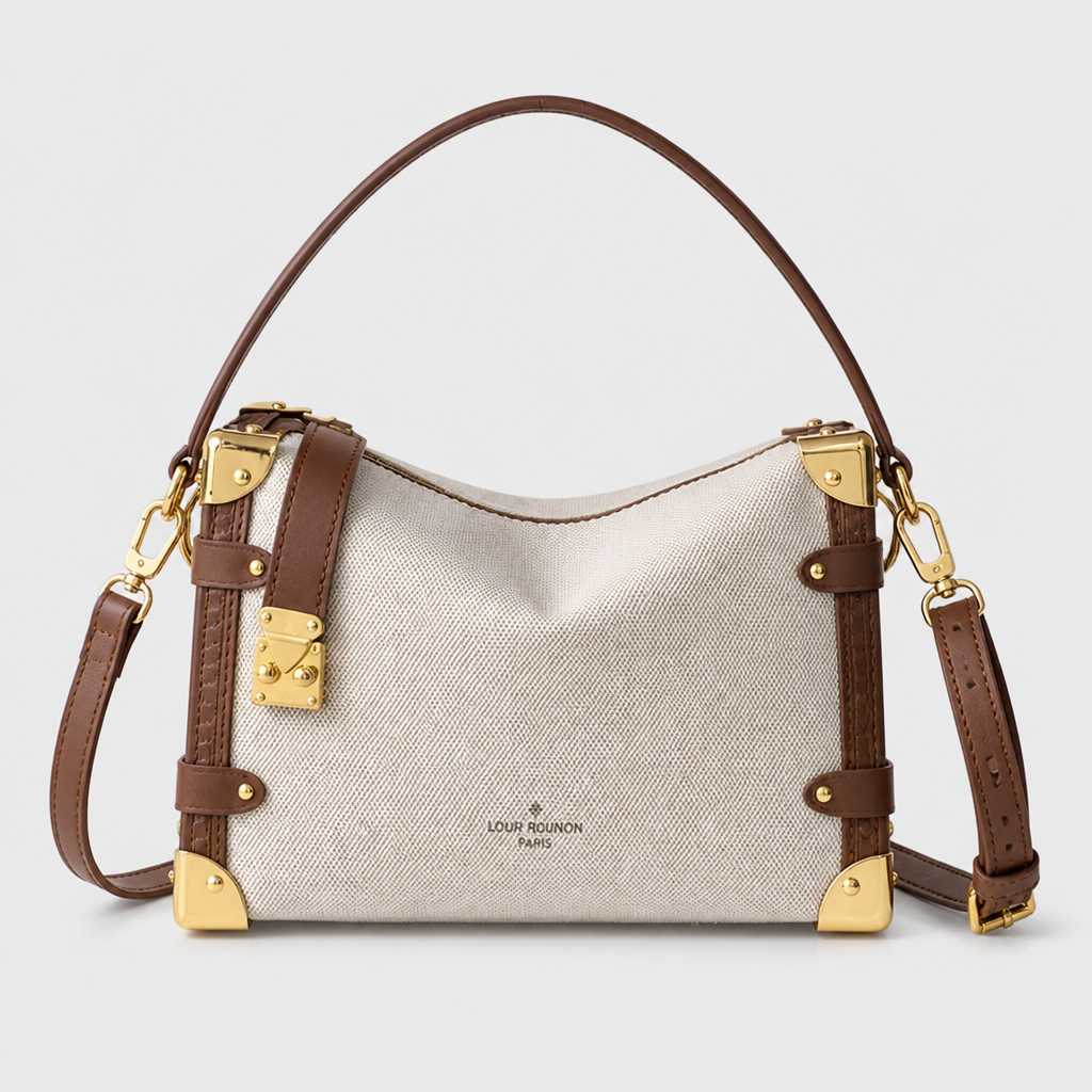 Small Crescent Hobo with Brown Trim — view 1