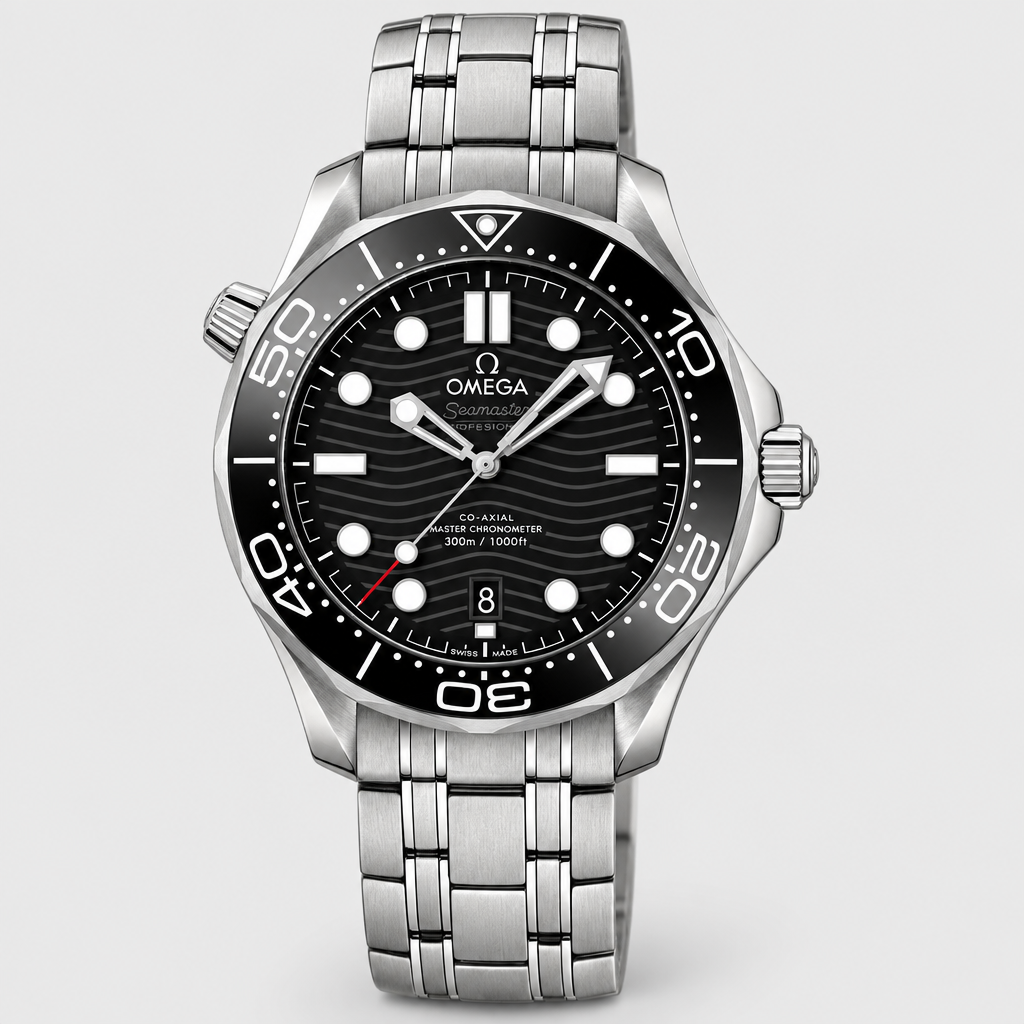 Wave-Pattern Round Bezel Watch — view 3