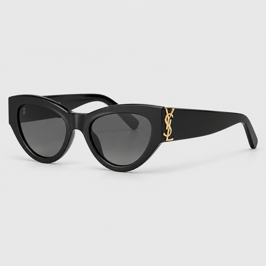 Gold-Logo Retro Cat-Eye Sunglasses — view 3