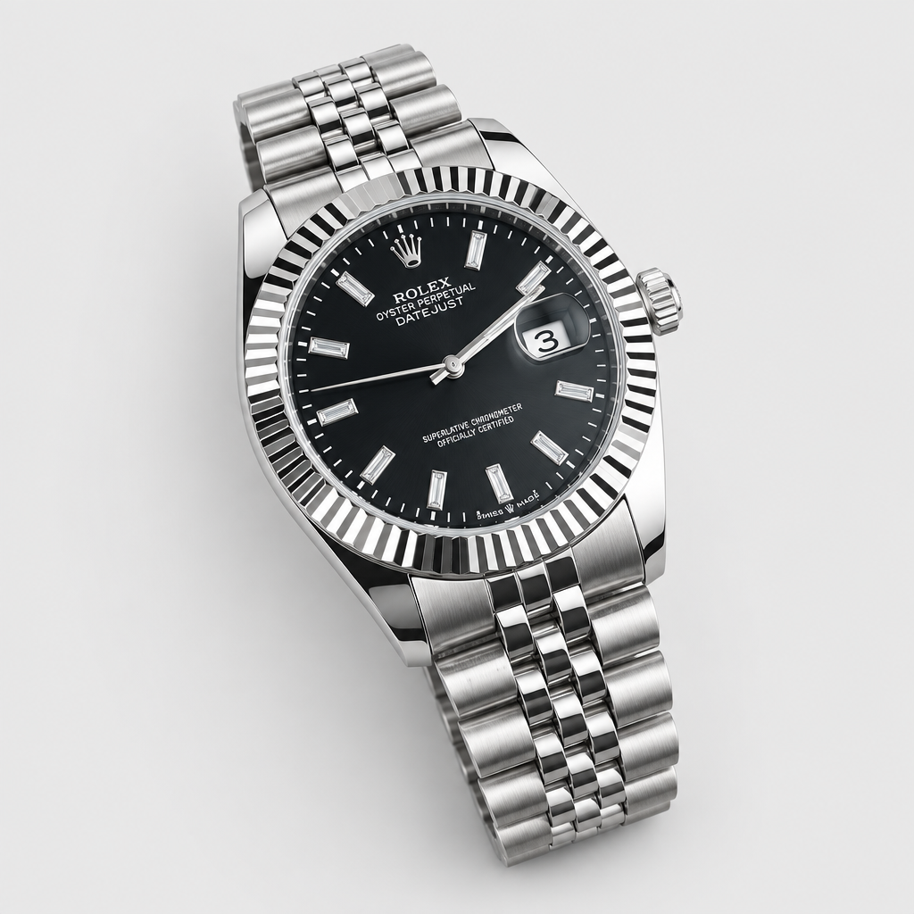 Fluted-Bezel Textured Dial Watch — view 3