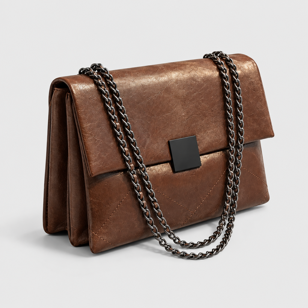 Structured Double-Chain Shoulder Bag — view 4
