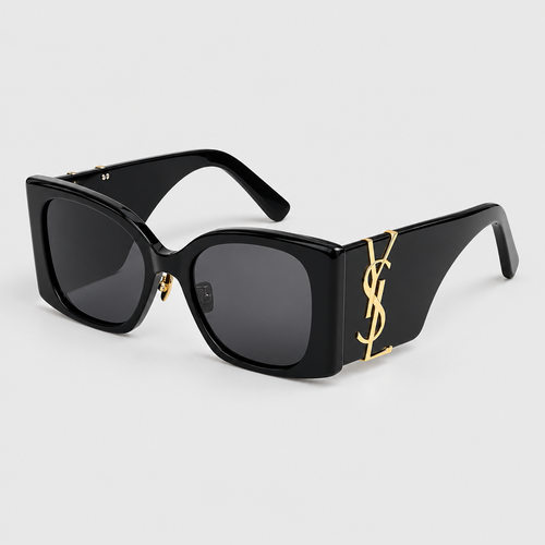 Oversized Black Rectangle Sunglasses