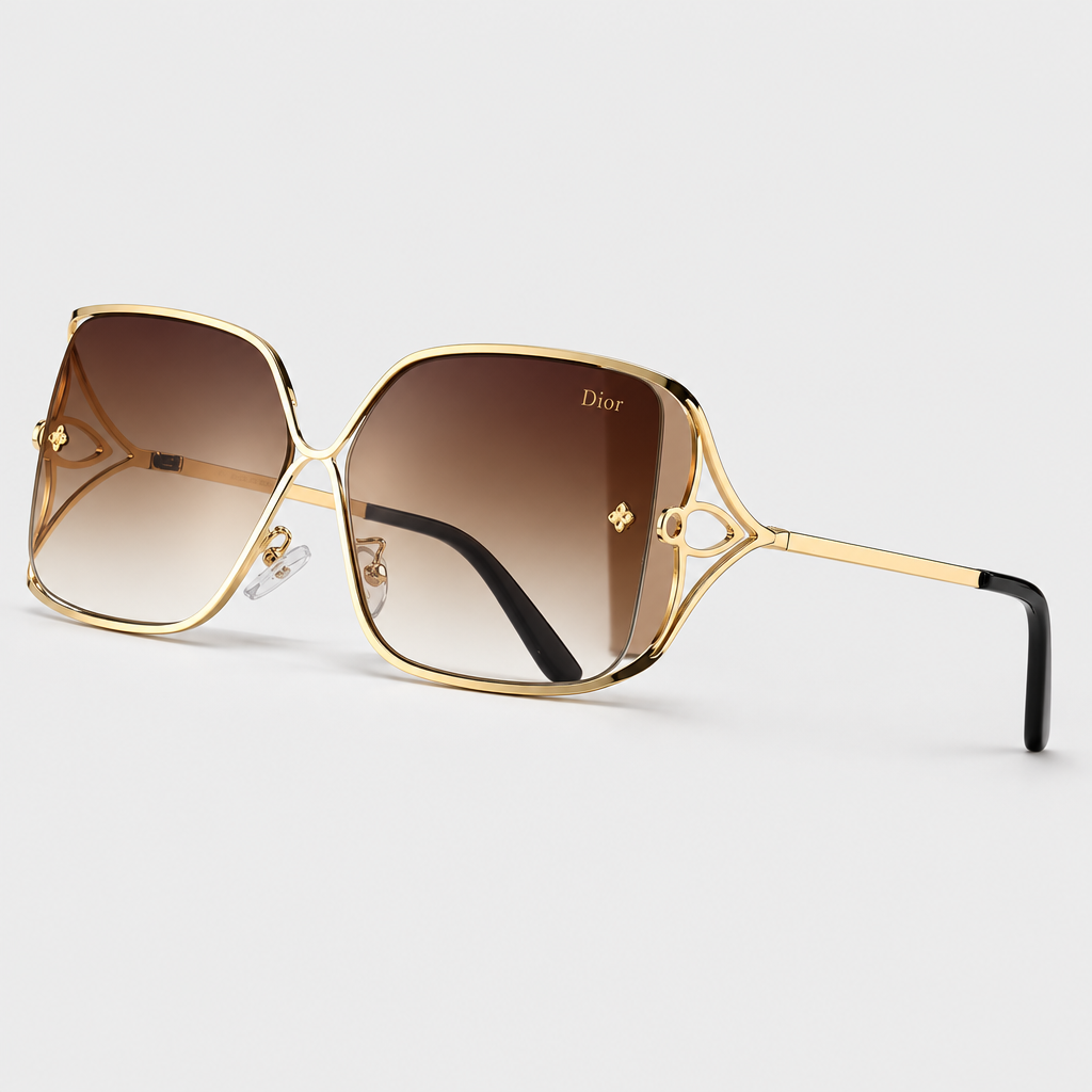 Unisex Square Metal Gradient Sunglasses — view 3