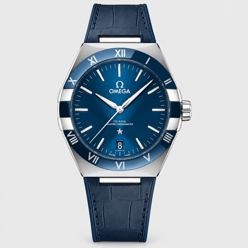 Notched-Bezel Baton-Dial Strap Watch