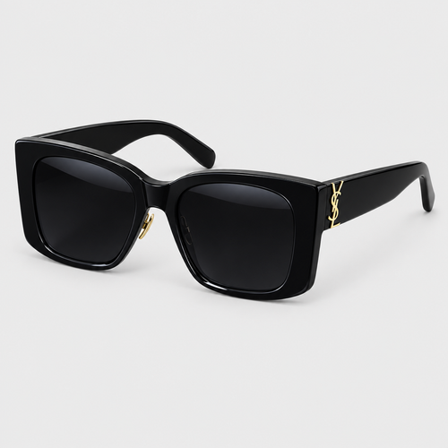 Oversized Black Rectangle Sunglasses