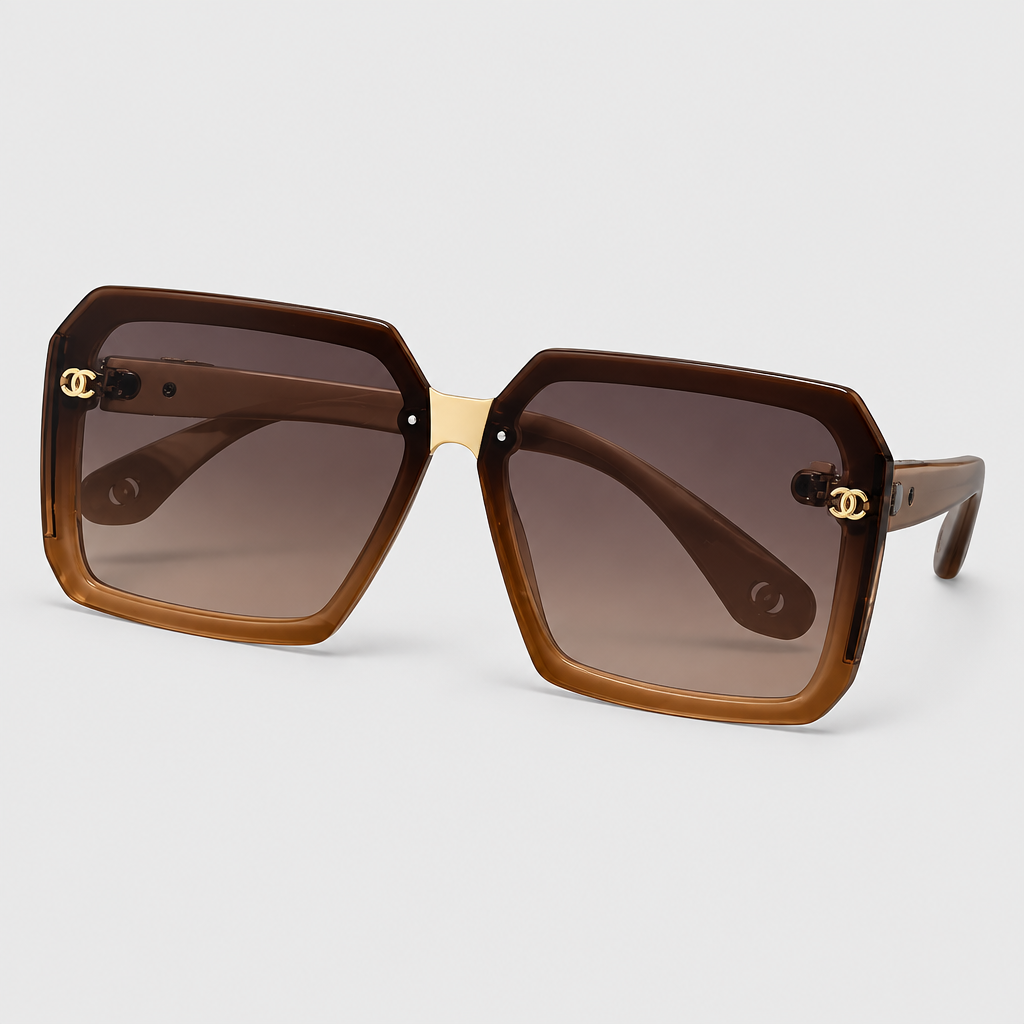 Gold-Hinge Square Sunglasses — view 7