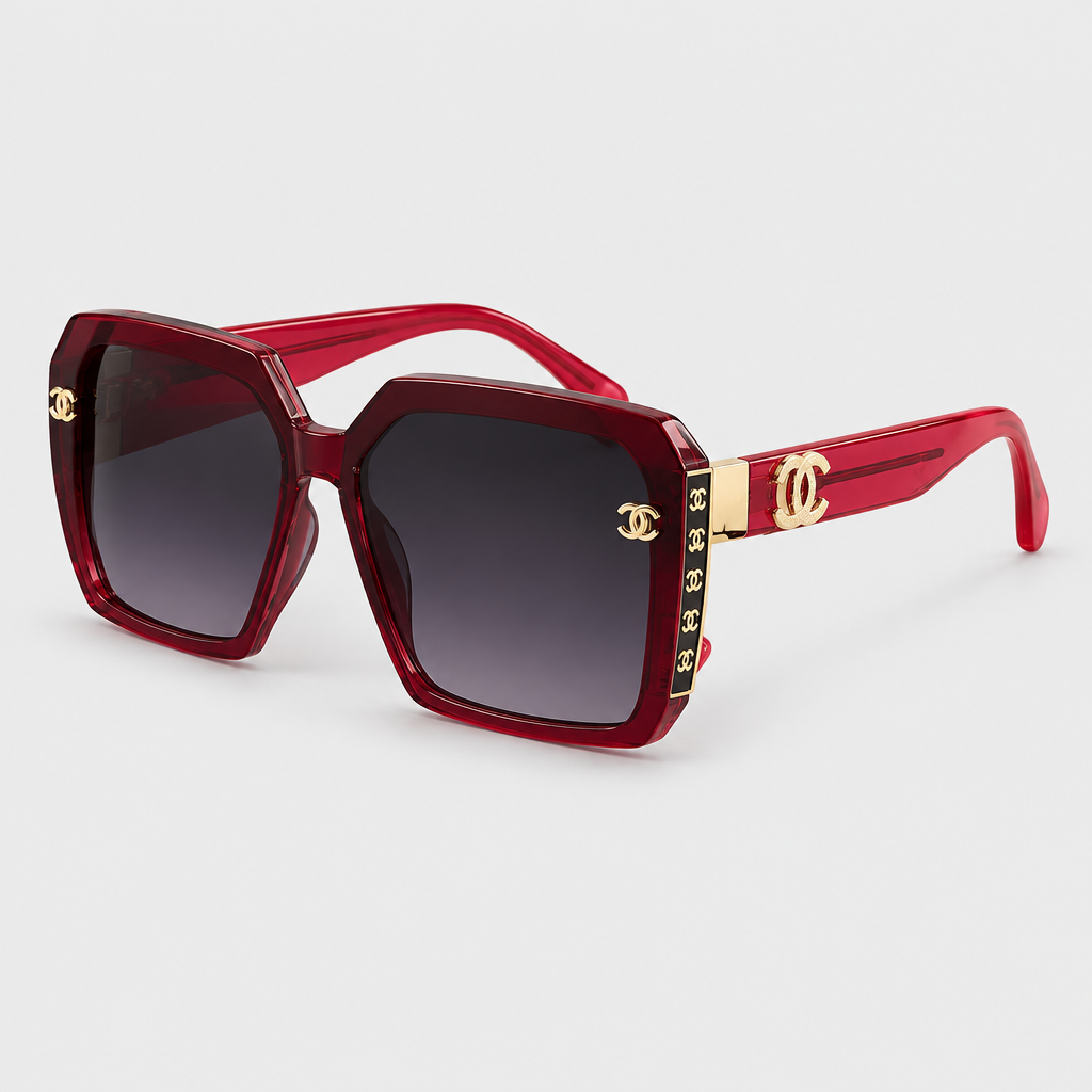 Gold-Hinge Square Sunglasses — view 8