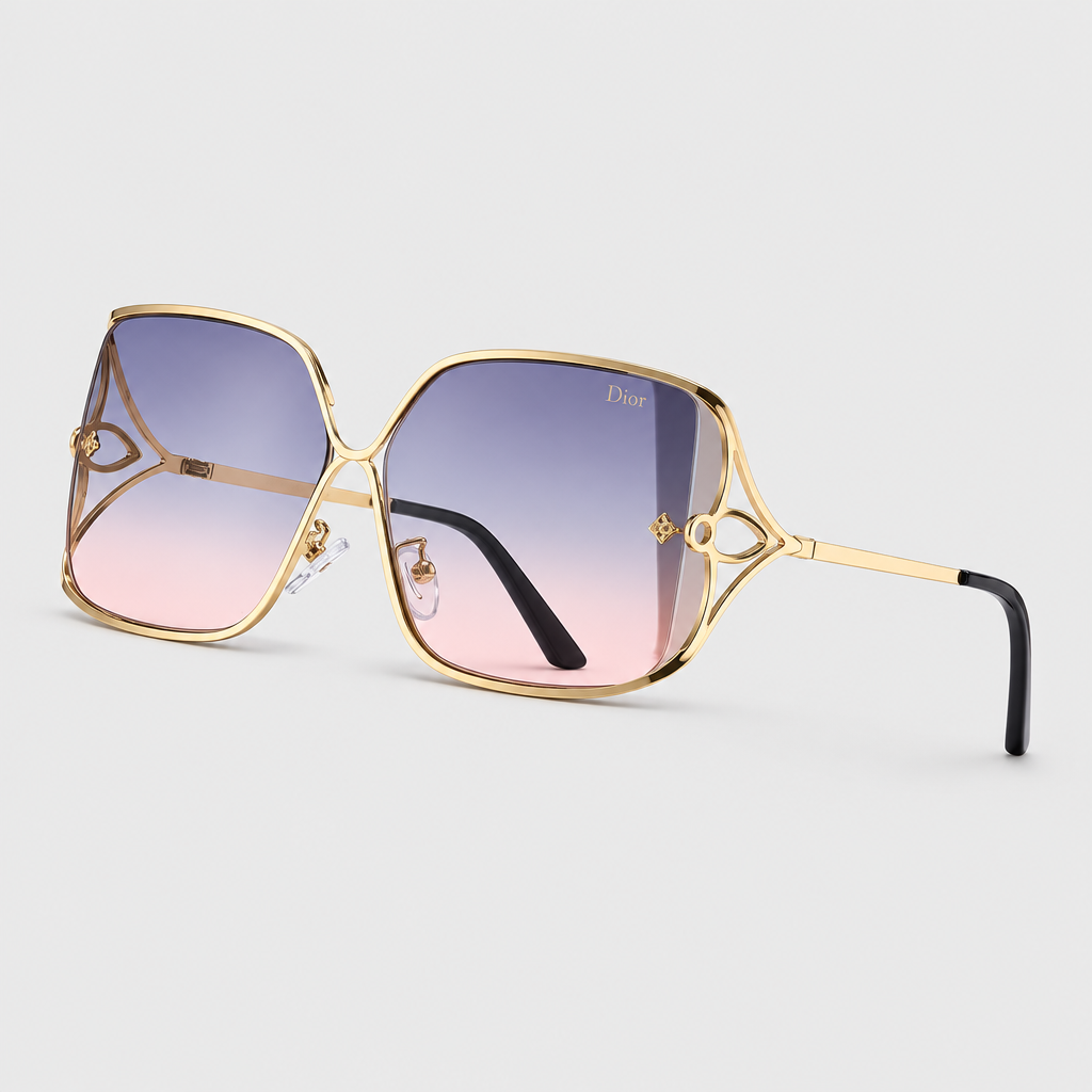 Unisex Square Metal Gradient Sunglasses — view 8