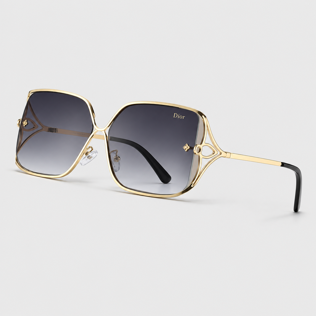 Unisex Square Metal Gradient Sunglasses — view 9