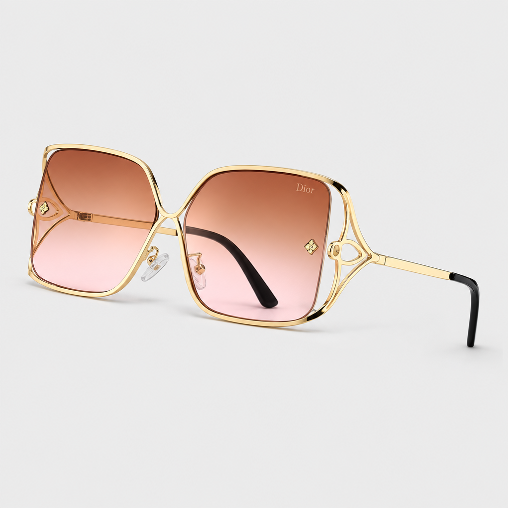 Unisex Square Metal Gradient Sunglasses — view 10