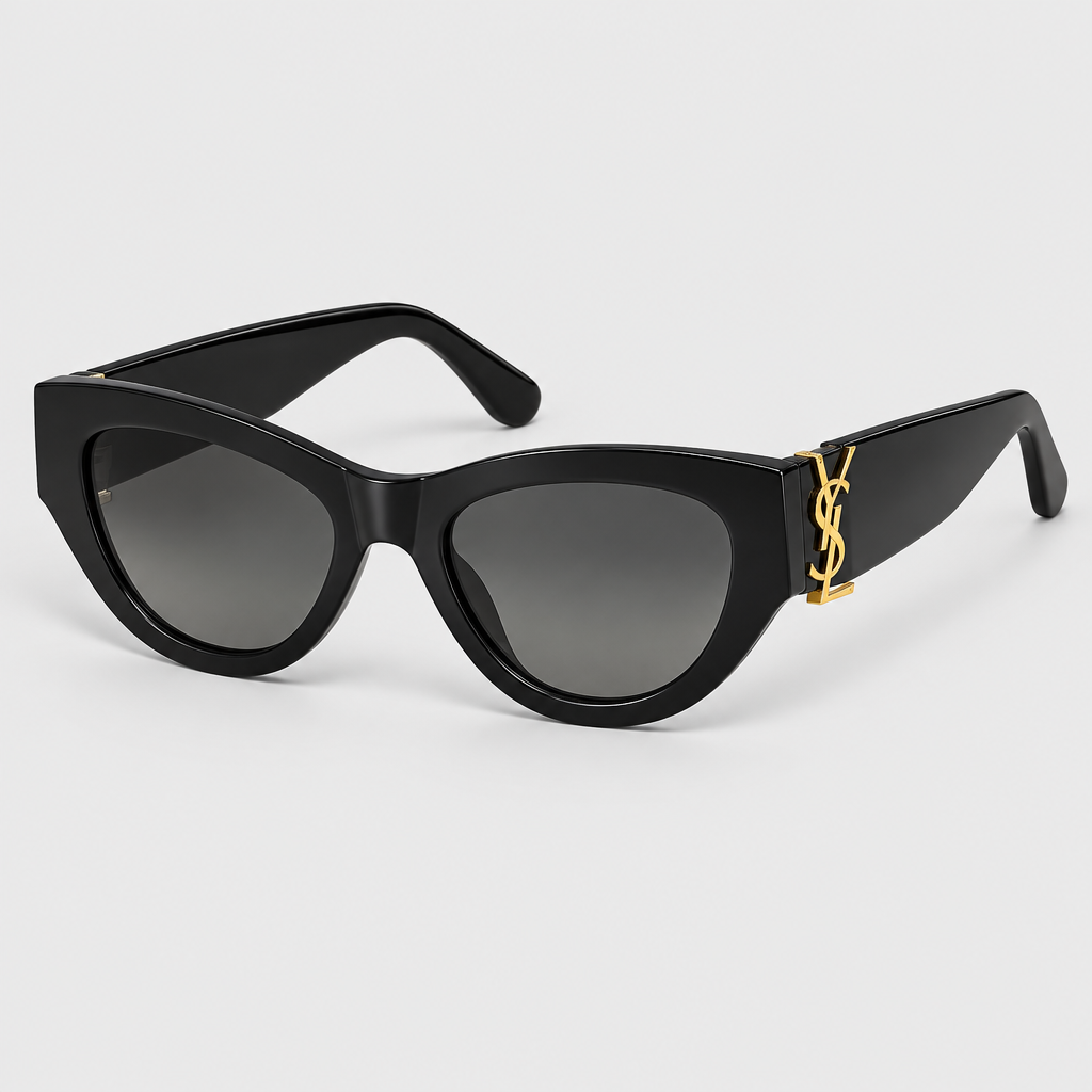 Gold-Logo Retro Cat-Eye Sunglasses — view 1