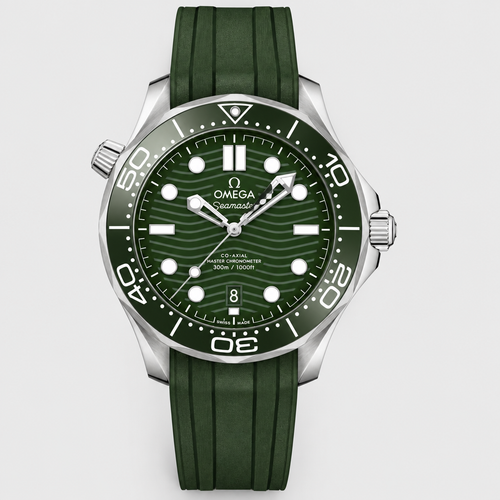 Wave-Pattern Round Bezel Watch