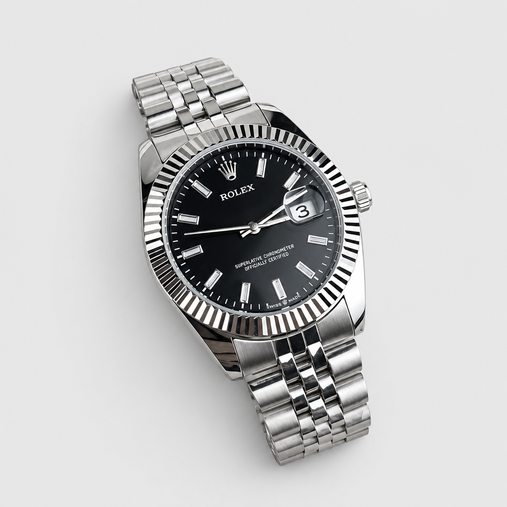 Fluted-Bezel Textured Dial Watch — view 1