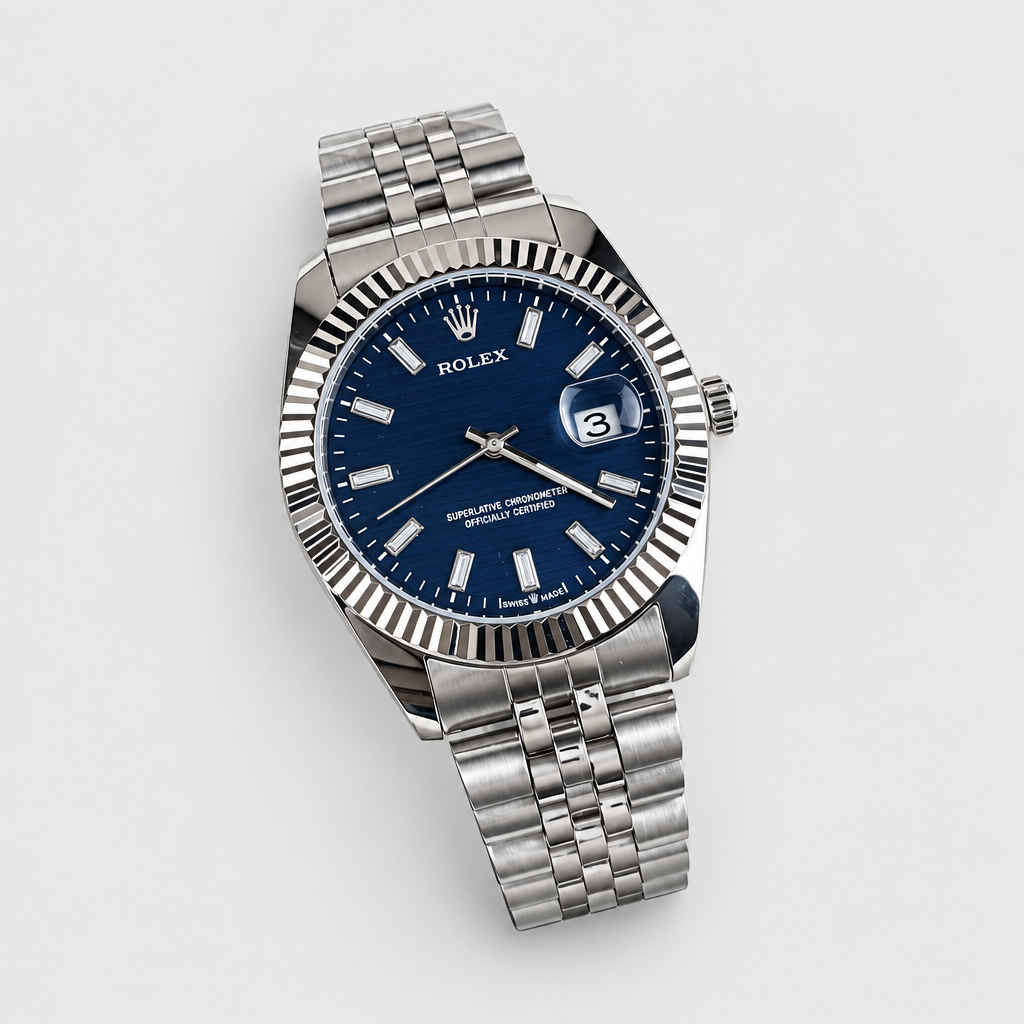 Fluted-Bezel Textured Dial Watch — view 7