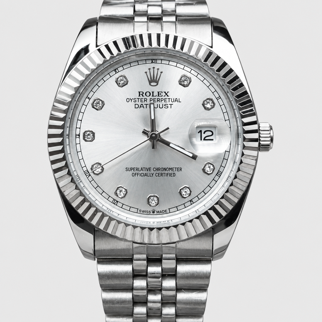 Fluted-Bezel Textured Dial Watch — view 10