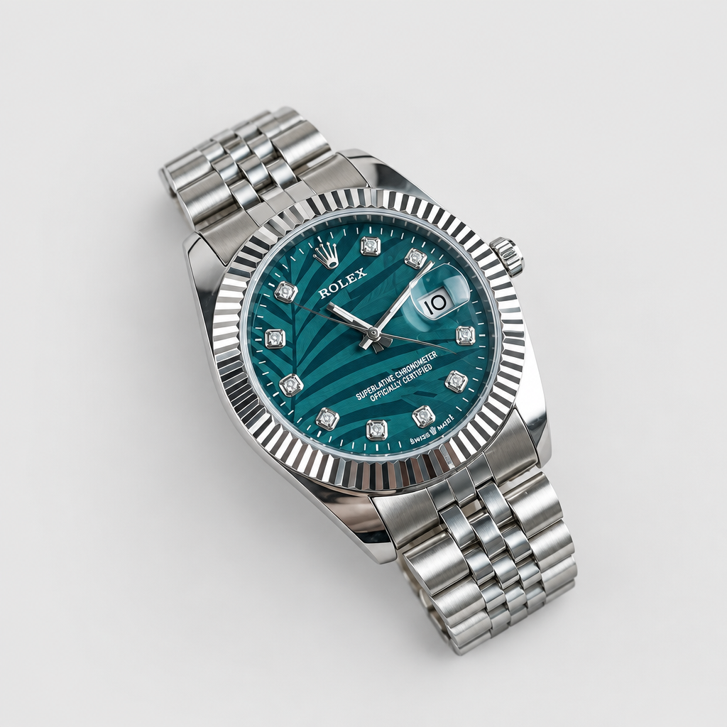 Fluted-Bezel Textured Dial Watch — view 12