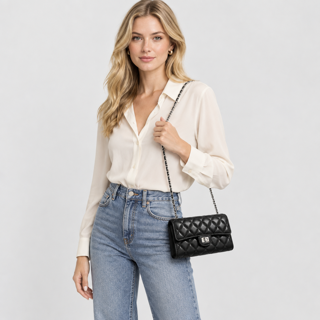 Women's Diamond Quilted Shoulder Bag — view 6