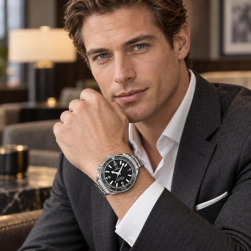Numeral-Dial Bezel Strap Watch