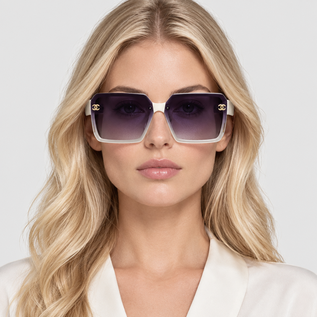 Gold-Hinge Square Sunglasses — view 5