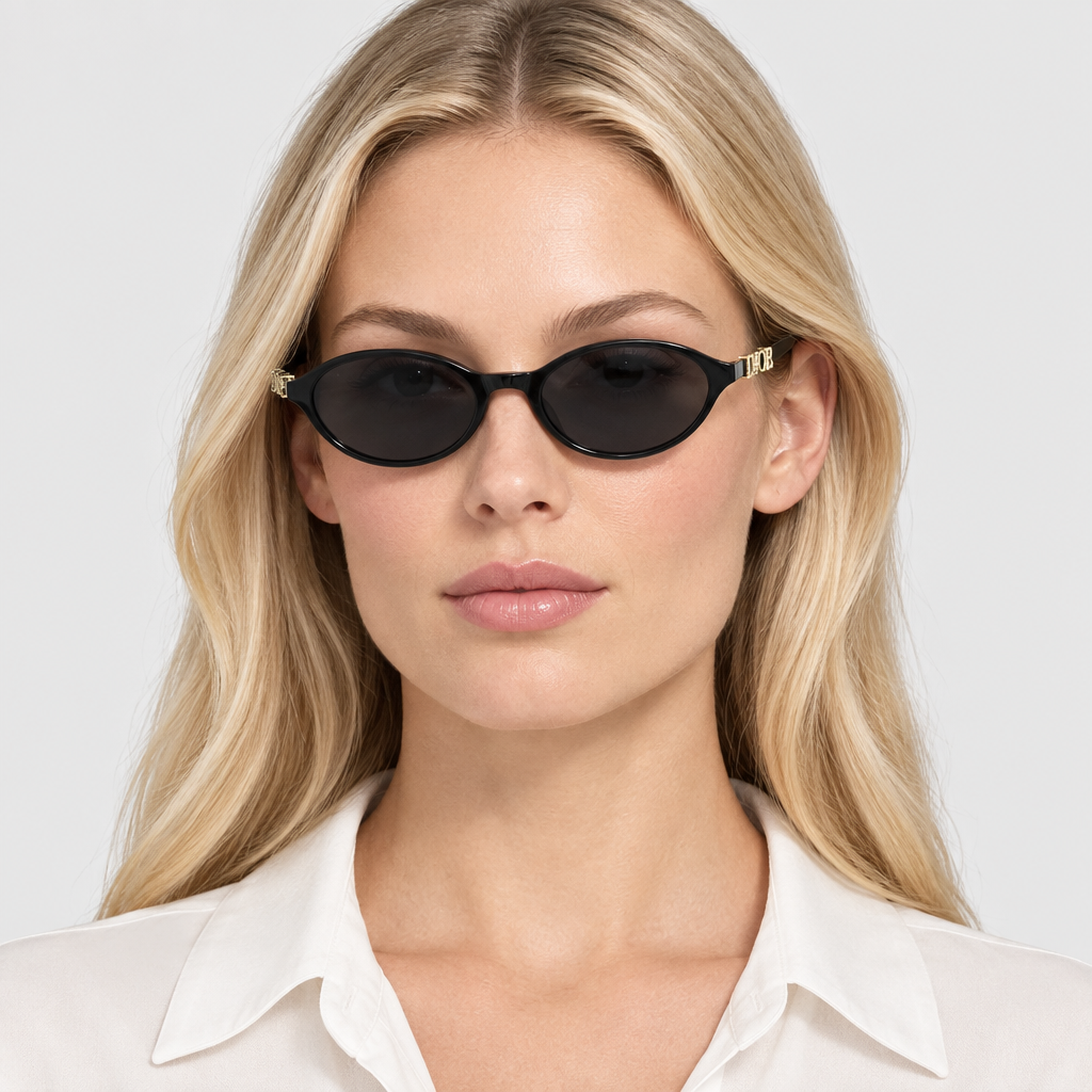 Letter-Temple Cat-Eye Sunglasses — view 5
