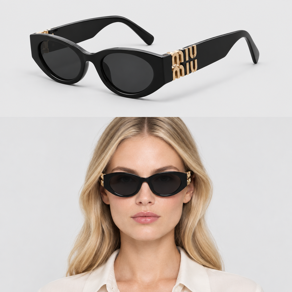 Letter-Detail Cat-Eye Sunglasses — view 5