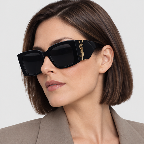 Oversized Black Rectangle Sunglasses
