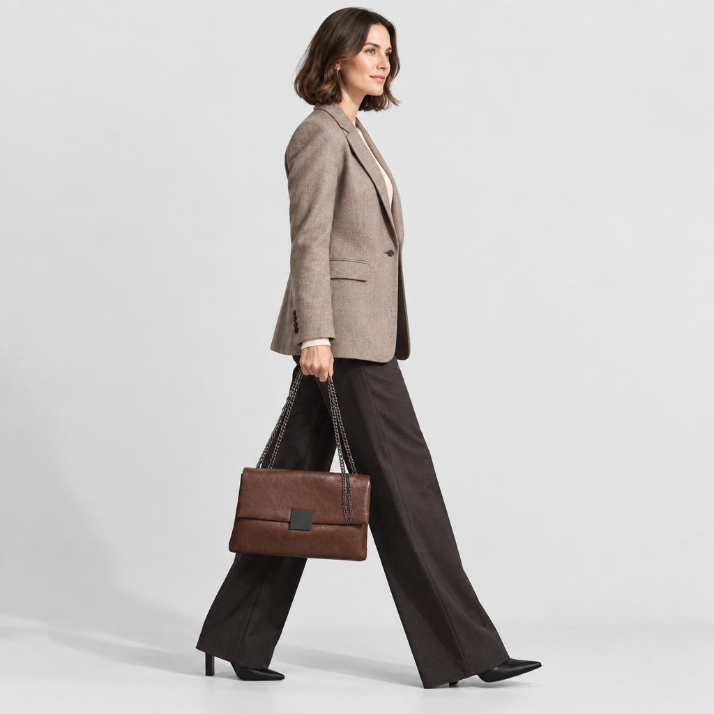 Structured Double-Chain Shoulder Bag — view 7